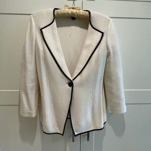 St. John’s cream colored leather trimmed jacket